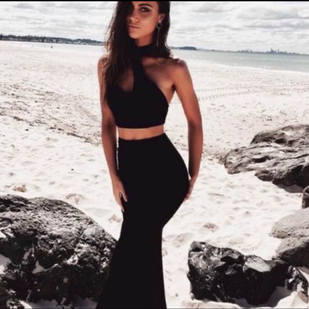 Sabo Skirt Two Piece Formal One Should Crop Top High Waisted Maxi Skirt Set